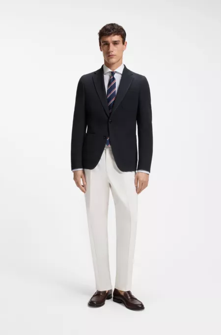 Slim-Fit Sakko aus waschbarer Stretch-Wolle