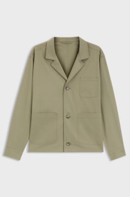 Relaxed-fit jacket in cotton, Khaki