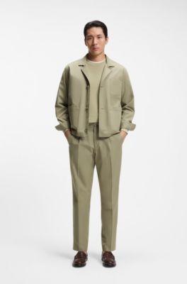 Relaxed-fit jacket in cotton, Khaki