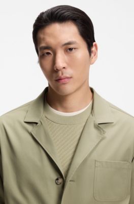 Relaxed-fit jacket in cotton, Khaki