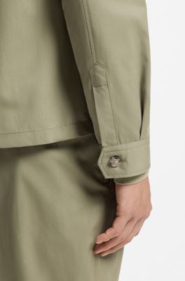 Relaxed-fit jacket in cotton, Khaki