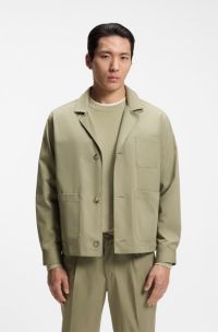 Relaxed-fit jacket in cotton, Khaki