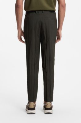 Abito due pezzi slim fit in seersucker misto lana, Verde scuro