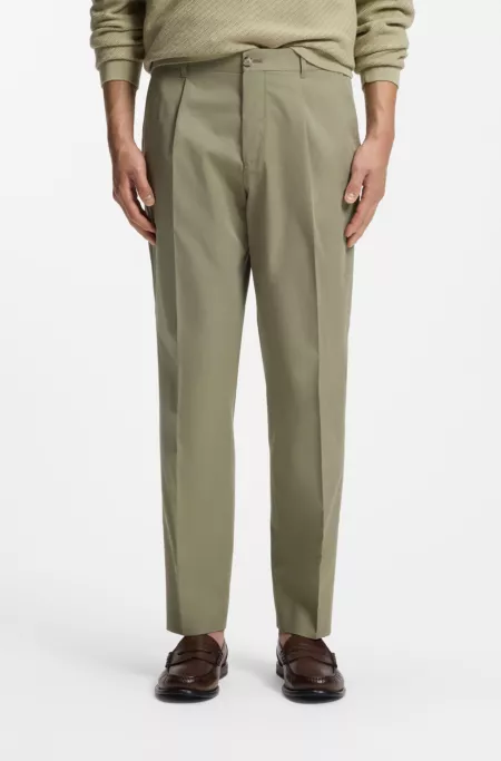 Pantalones tapered fit de algodón