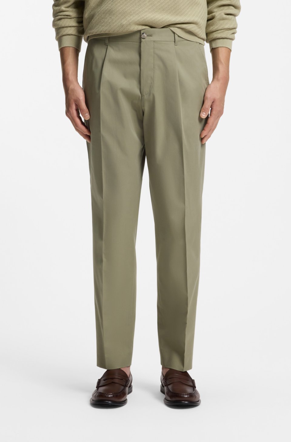 Tapered-fit trousers in cotton