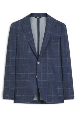 Slim-fit jacket in checked stretch jersey 4