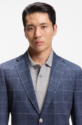 Slim-fit jacket in checked stretch jersey 3