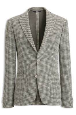 Slim-fit jacket in a patterned cotton blend 4