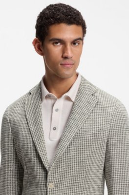 Slim-fit jacket in a patterned cotton blend 3