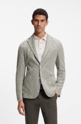 Slim-fit jacket in a patterned cotton blend