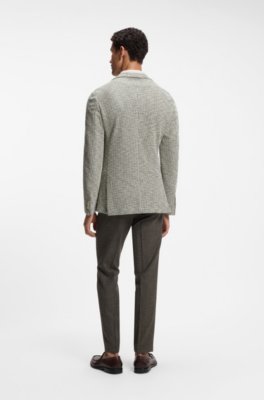 Slim-fit jacket in a patterned cotton blend 2