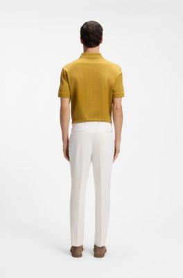 Tapered-fit trousers in a cotton blend, White
