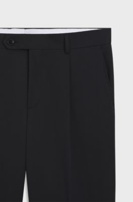 Tapered-fit trousers in a cotton blend, Dark Blue