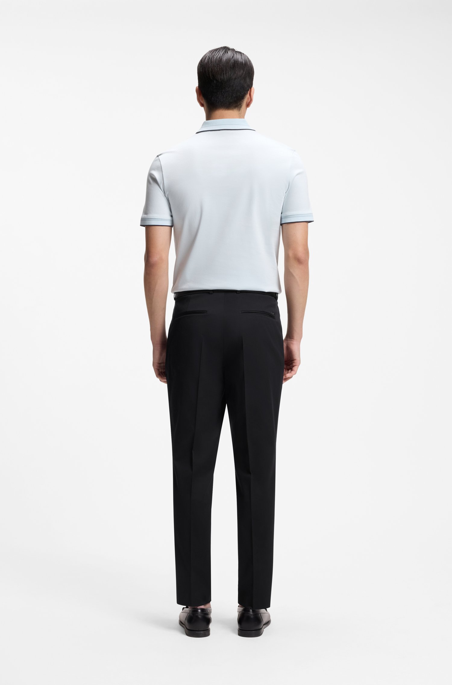 Boss Tapered-fit trousers in a cotton blend byxor herr – bild 2