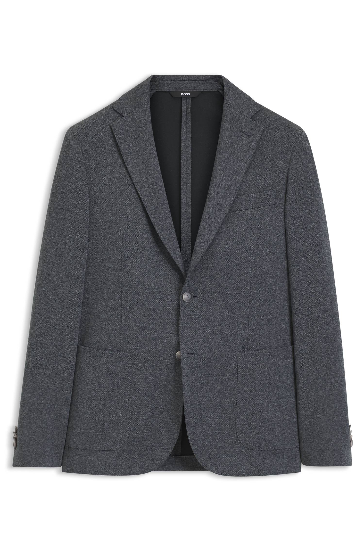 Boss Slim-fit jacket in patterned stretch fabric jackor herr – bild 4