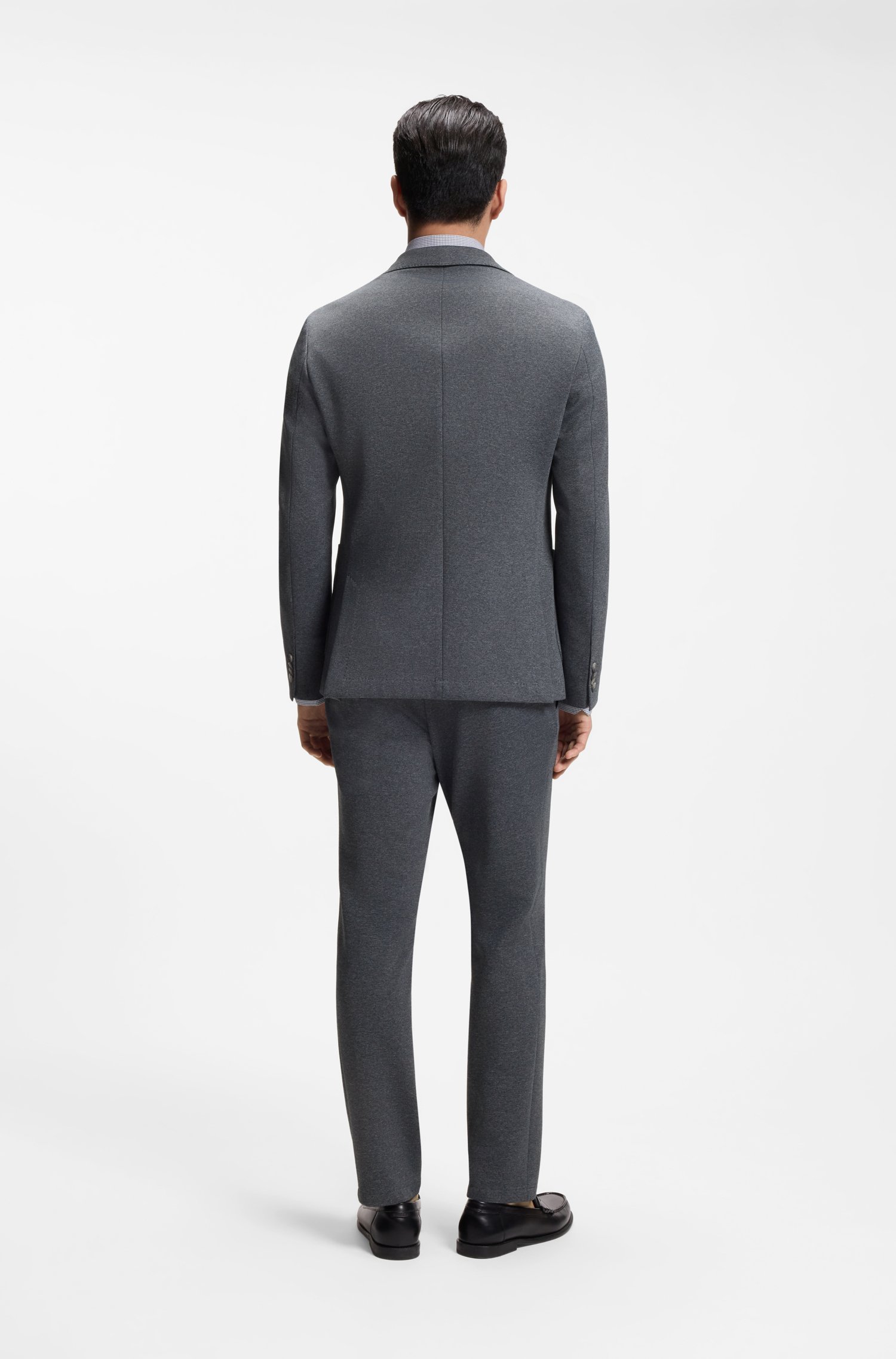 Boss Slim-fit jacket in patterned stretch fabric jackor herr – bild 2