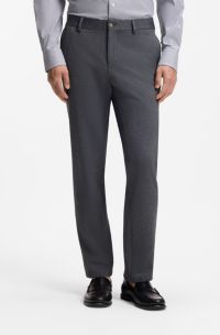 Slim-fit trousers in micro-patterned fabric, Dark Blue