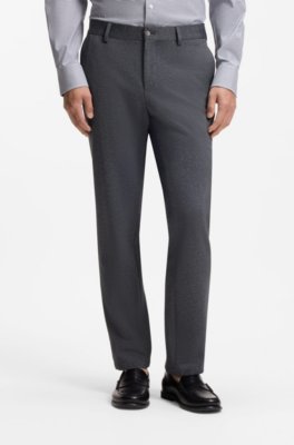 Slim-fit trousers in micro-patterned fabric