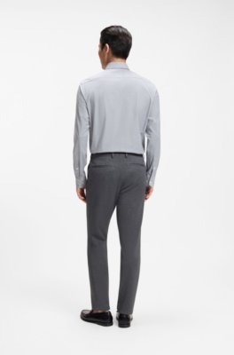 Boss Slim-fit trousers in micro-patterned fabric kostymbyxor herr – bild 2