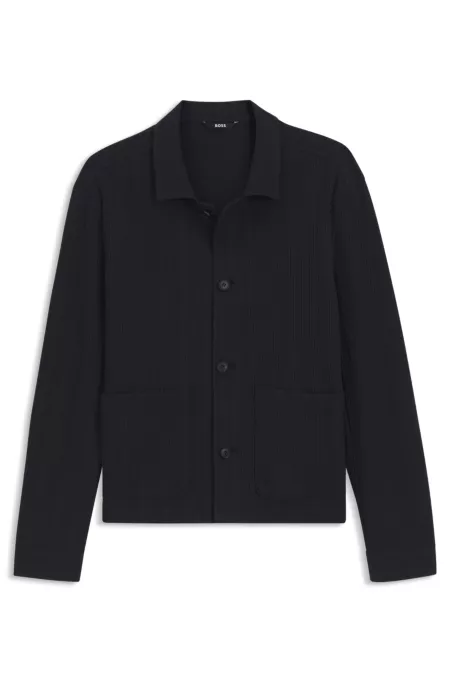 Relaxed-Fit Overshirt aus Baumwolle mit Streifen-Dessin