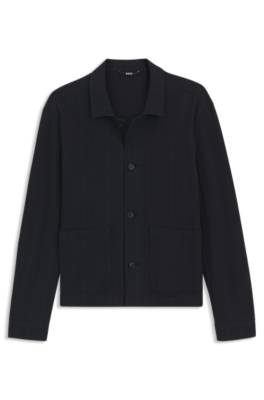Boss Relaxed-fit overshirt in striped cotton overshirts herr – bild 4