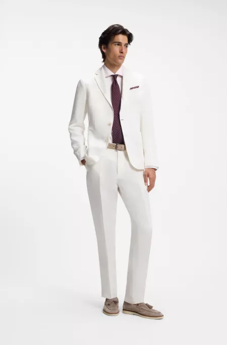 Slim-fit jacket in micro-pattern cloth