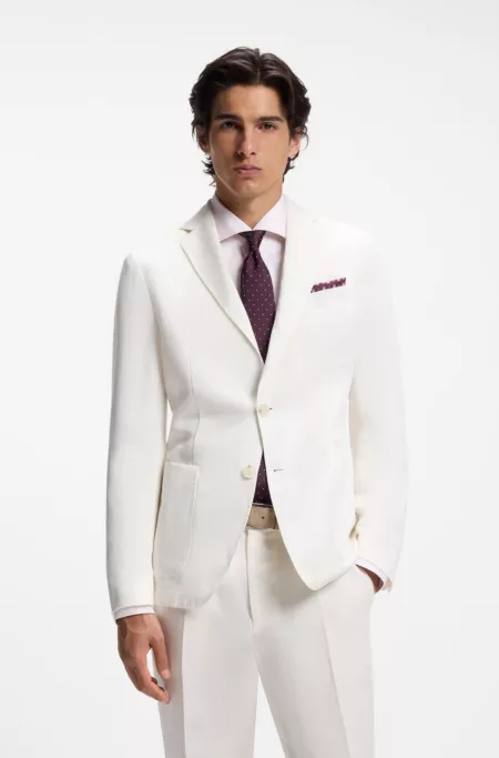 Slim-fit jacket in micro-pattern cloth