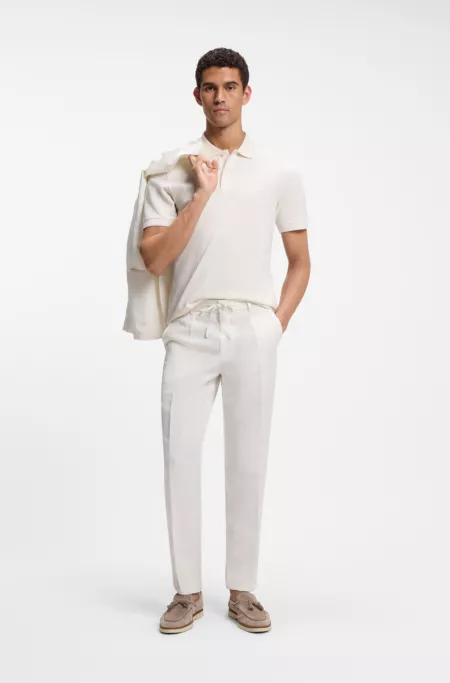 Tapered-fit trousers with drawcord waist