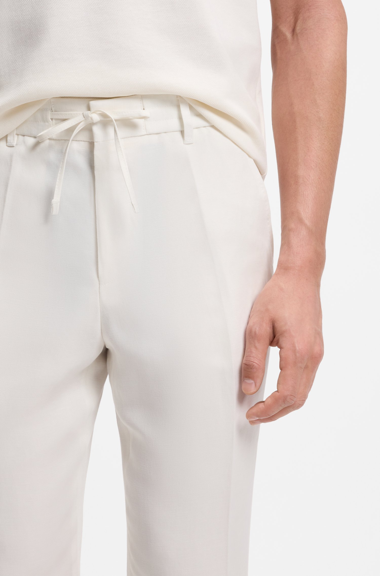 Boss Tapered-fit trousers with drawcord waist byxor herr – bild 3