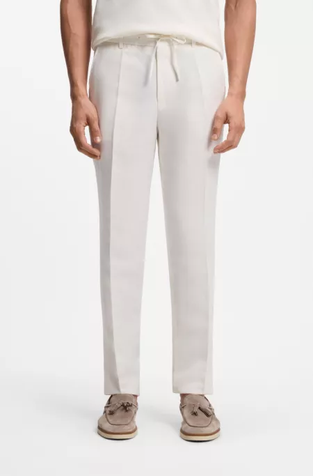 Tapered-fit trousers with drawcord waist