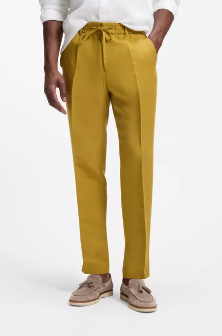 Tapered-fit trousers with drawcord waist