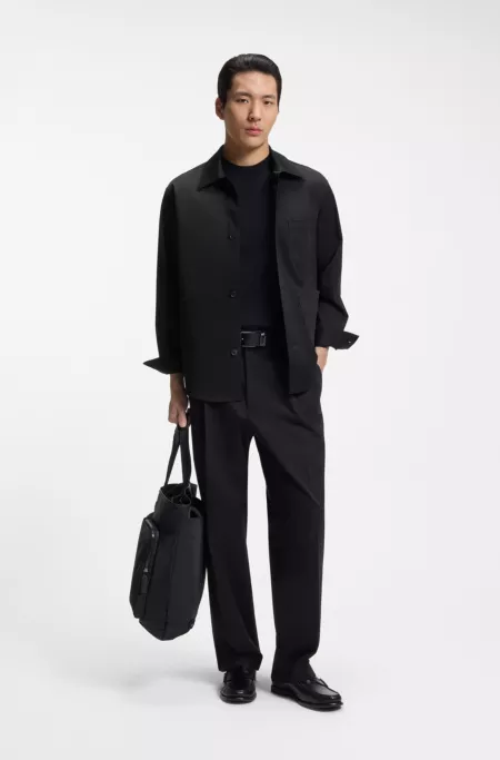 Relaxed-fit jacket in stretch cotton