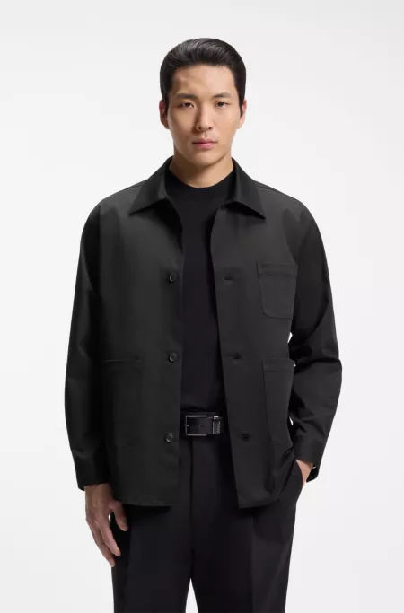 Relaxed-fit jacket in stretch cotton