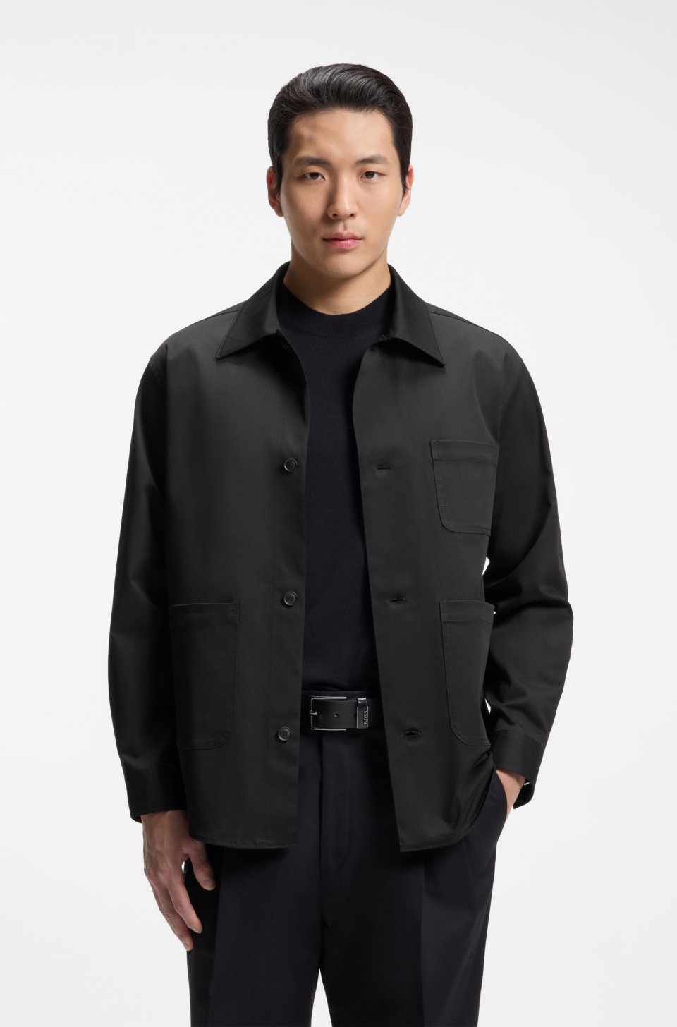 Relaxed-fit jacket in stretch cotton