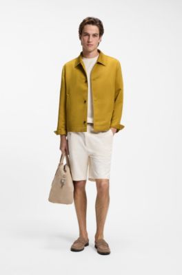 Regular-fit jacket with micro pattern, Yellow