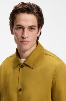 Regular-fit jacket with micro pattern, Yellow