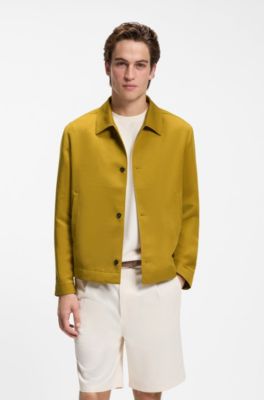 Regular-fit jacket with micro pattern, Yellow