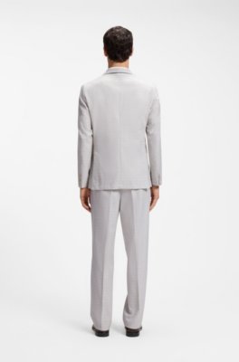 Slim-fit blazer in checked virgin wool and cotton 2