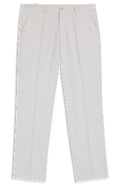 Straight-fit trousers in virgin wool and cotton