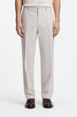 Straight-fit trousers in virgin wool and cotton