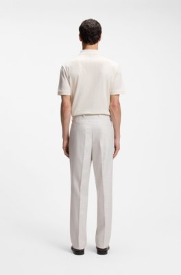 Boss Straight-fit trousers in virgin wool and cotton kostymbyxor herr – bild 2