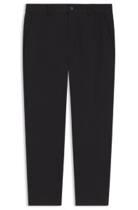 Tapered-fit trousers in cotton-blend jersey, Black
