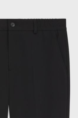 Tapered-fit trousers in cotton-blend jersey, Black