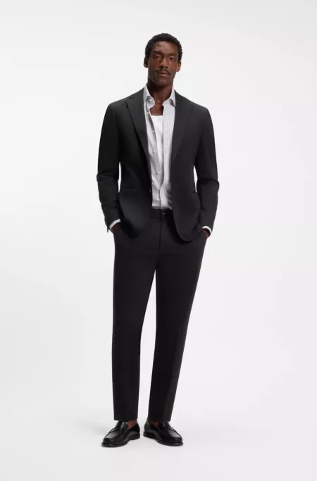 Tapered-fit trousers in cotton-blend jersey
