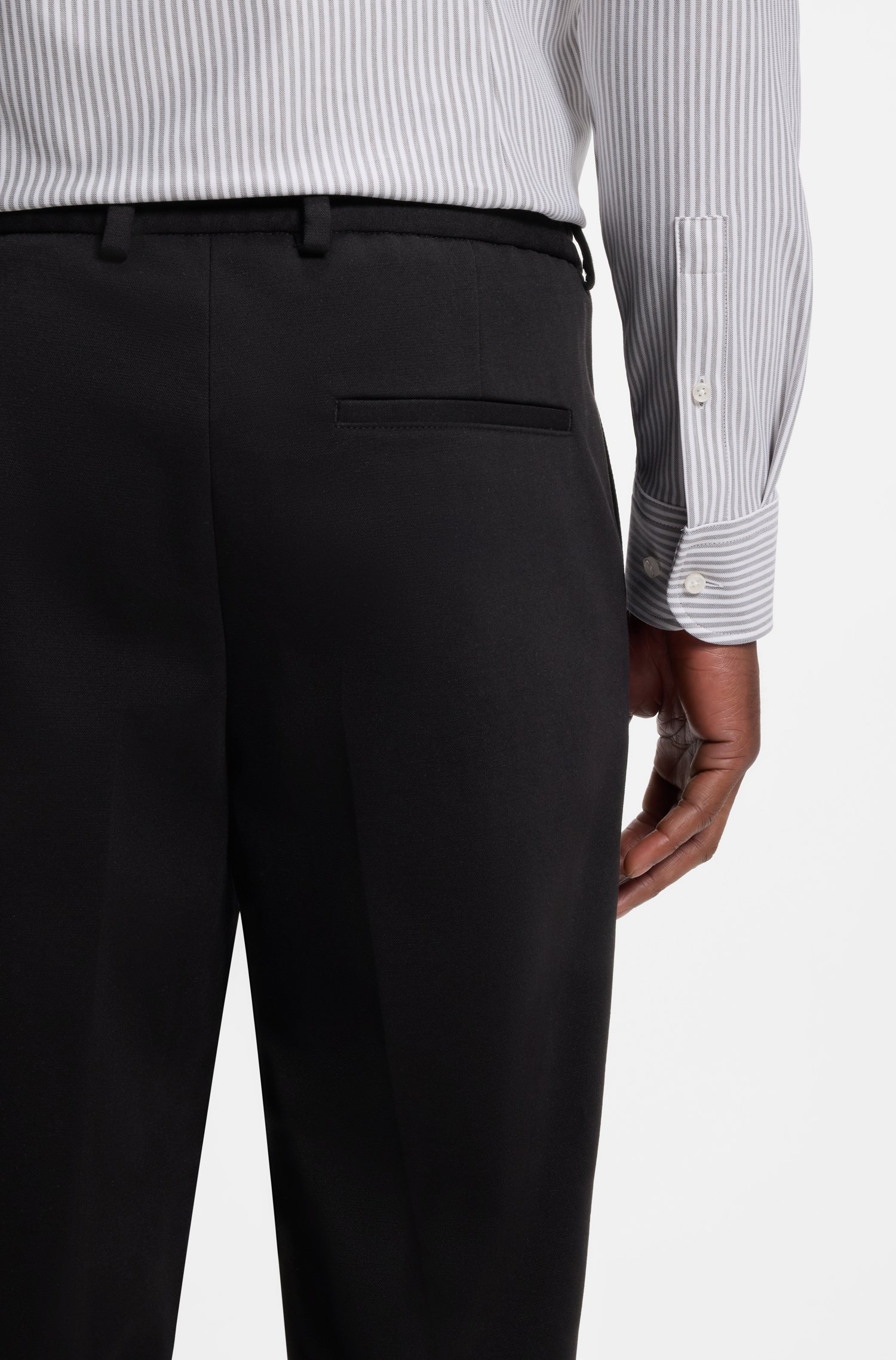Boss Tapered-fit trousers in cotton-blend jersey byxor herr – bild 3