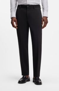 Pantalon fusel&eacute; en jersey de coton m&eacute;lang&eacute;, Noir