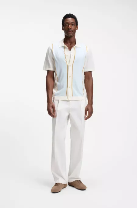 Pantalones relaxed fit de algodón elástico