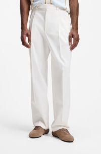 Relaxed-fit trousers in stretch cotton, White