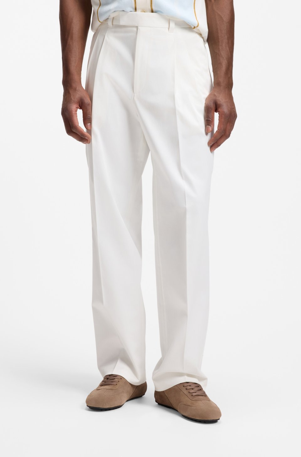 Relaxed-fit trousers in stretch cotton