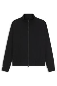 Slim-fit jacket in cotton-blend ponte jersey, Black